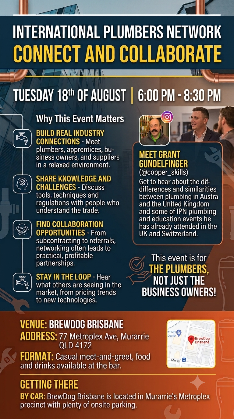 Brisbane, QLD Australia - Plumbers Networking Event